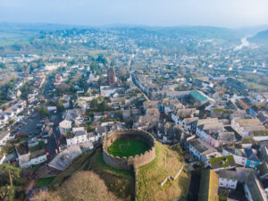 Ariel shot of Totnes Town