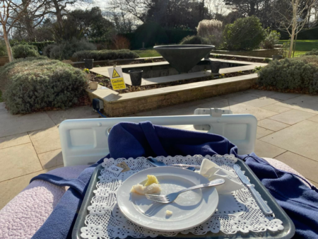 A better view from a hospital bed wheeled into the sunshine