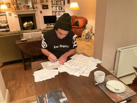 Gilbert Gabriel Signing Cards for The Dream Academy Box Set