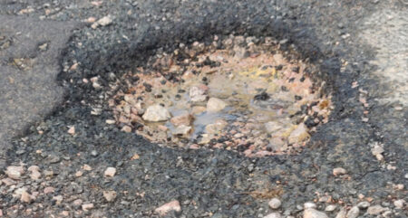 A Pothole in Totnes Town