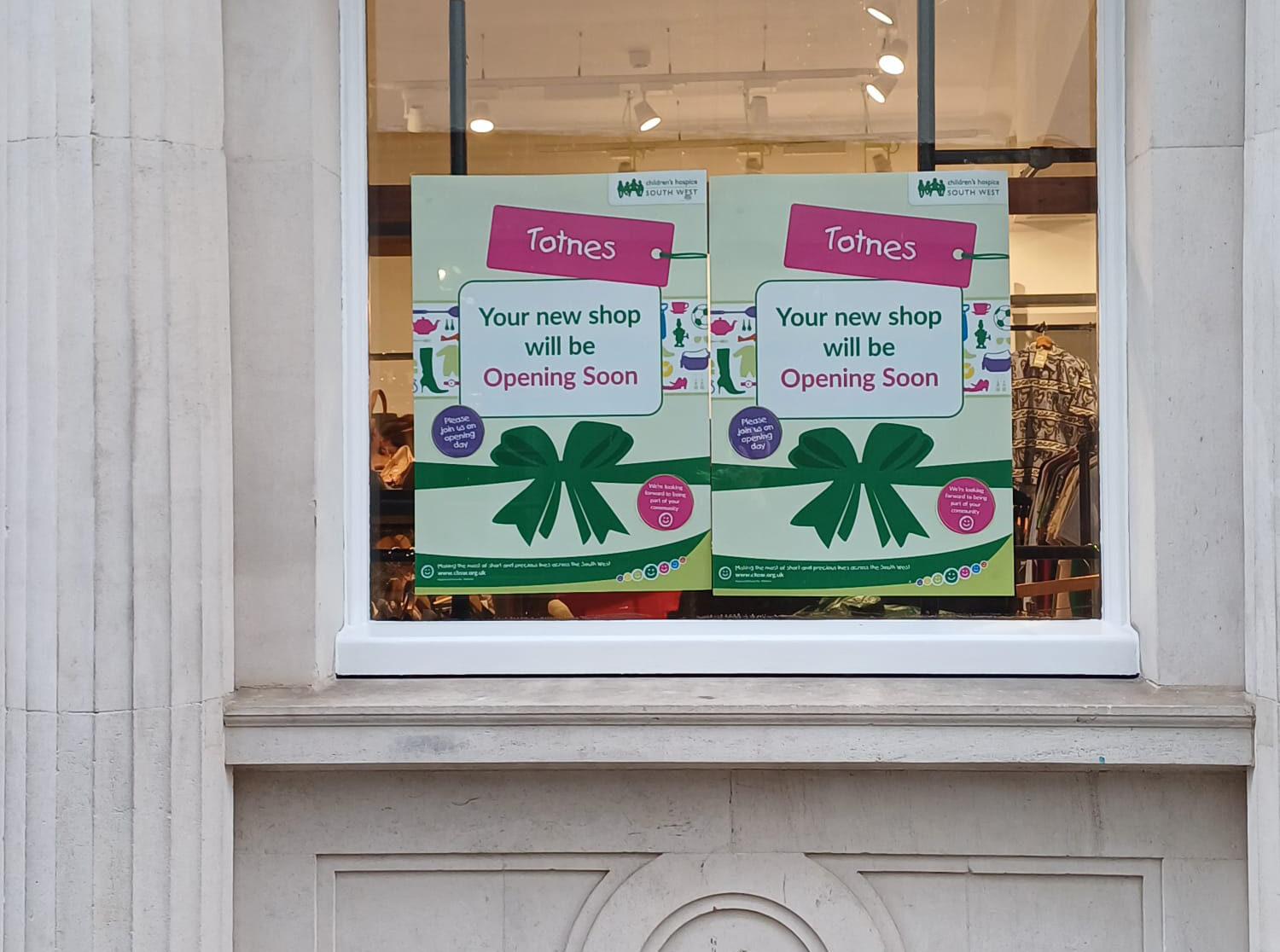 A vacant shop taken over by a Charity in Totnes High Street