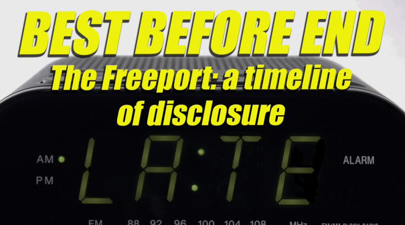 Best Before End - The Freeport - a timeline of Disclosure