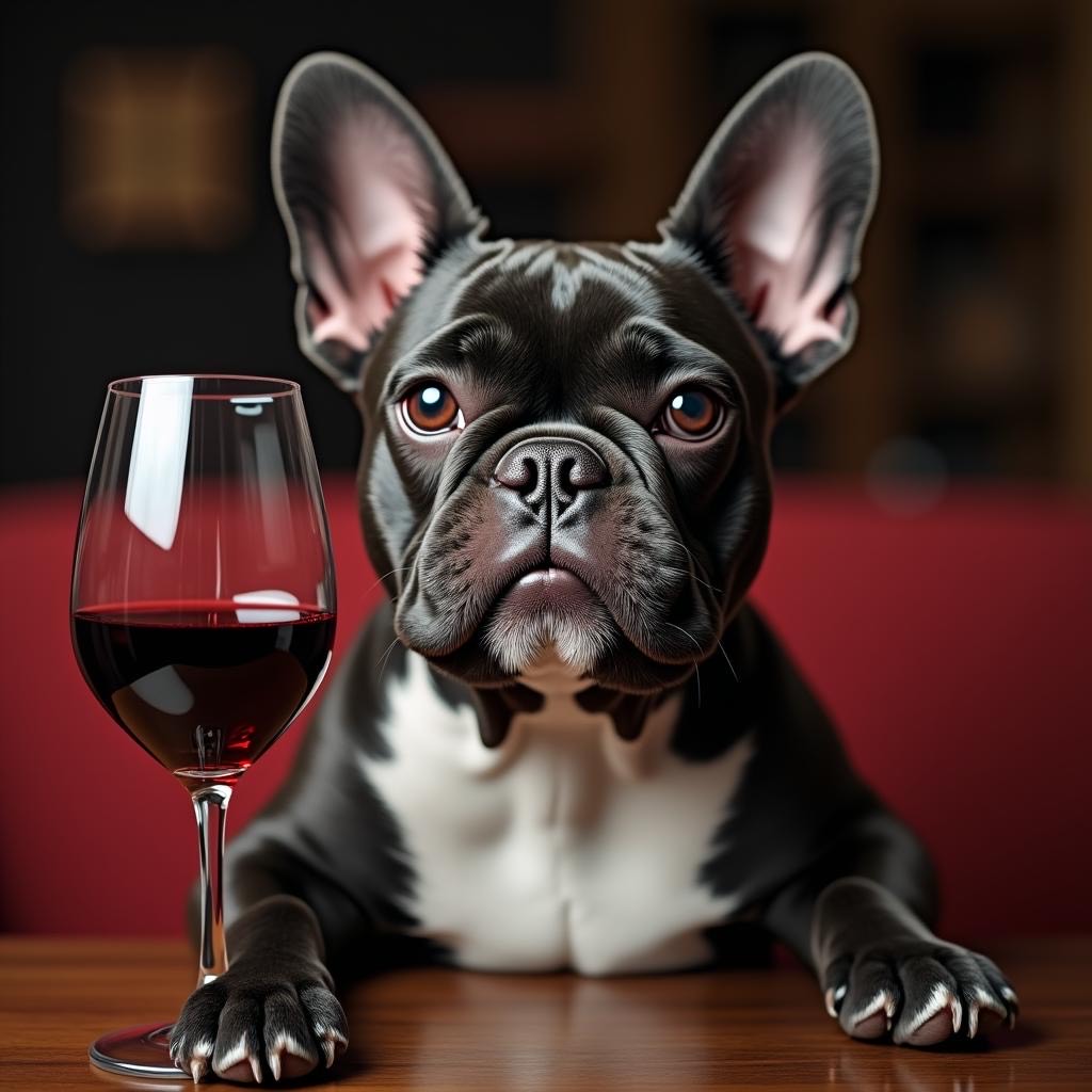 AI Image of Dog with Wine Glass