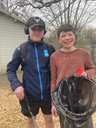 Louis & Ashton Litterpicking in Totnes