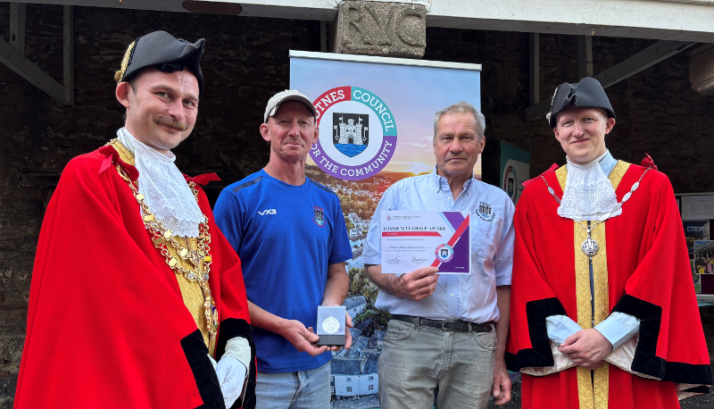 Jay Bullock with Totnes Mayor Tim Bennett