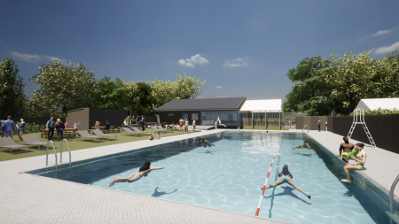 Artist's impression of new-look Dartington Swimming Pool