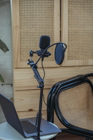 Photo by George Milton: https://www.pexels.com/photo/laptop-and-microphone-placed-near-chair-in-radio-studio-6953872/