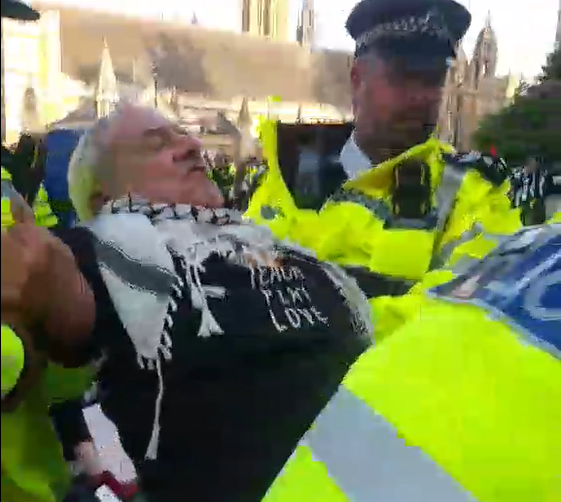 Nick Bilborough being arrested - image by Jo Raeburn