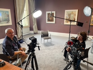 Robert Hall and Zoe at the Imperial War Museum preparing to interview one of their historians