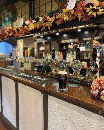 The welcoming bar at the Watermans