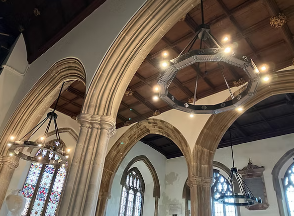 Heating Chandeliers in St Marys Totnes