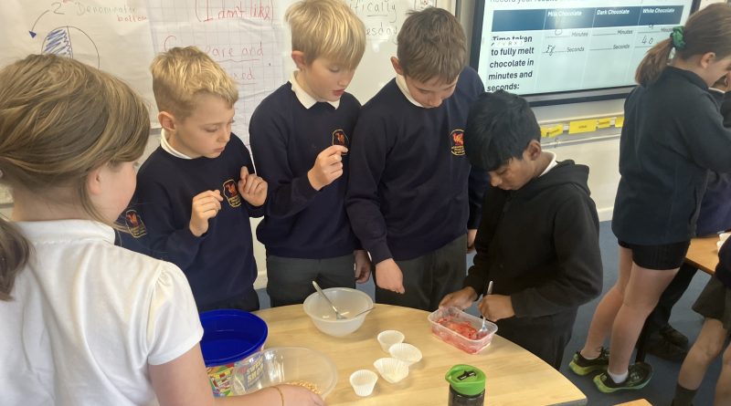Harbertonford pupils enjoying a science experiment
